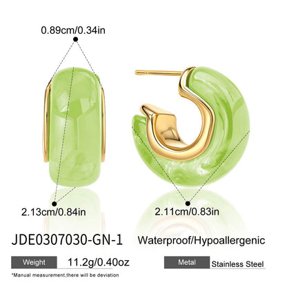 18K Gold Summer Gelato Chunky Hoop Huggie Earrings