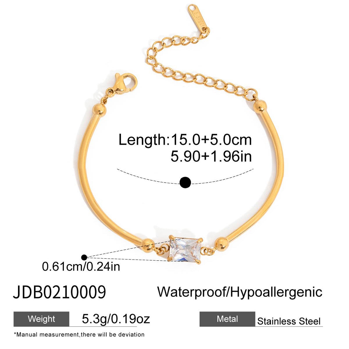 18K Gold Love Me Loud Heart Statement Chain Bracelet