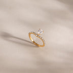 18K Gold Raindrop Elegant Statement Cocktail Ring