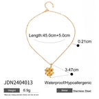 18K Gold Four Leaf Clover Necklace
