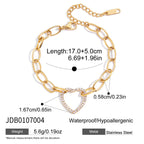 18K Gold Bling Heart Circle Chain Bracelet