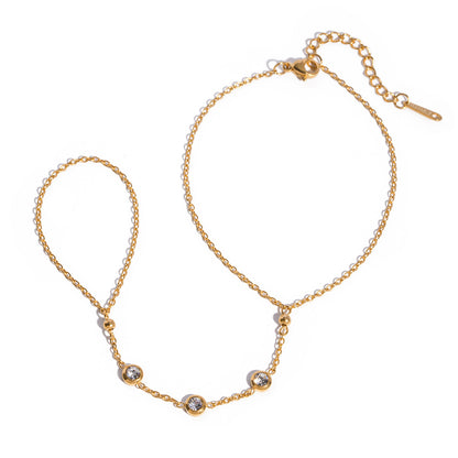 18K Gold Waterproof Starry Hand Chain Bracelet