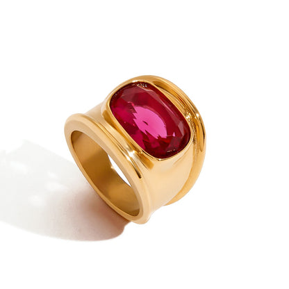 18K Gold Power Pink Statement Cocktail Ring