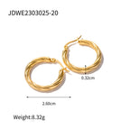18K Gold Classic Textured Hoop Huggie Earrings