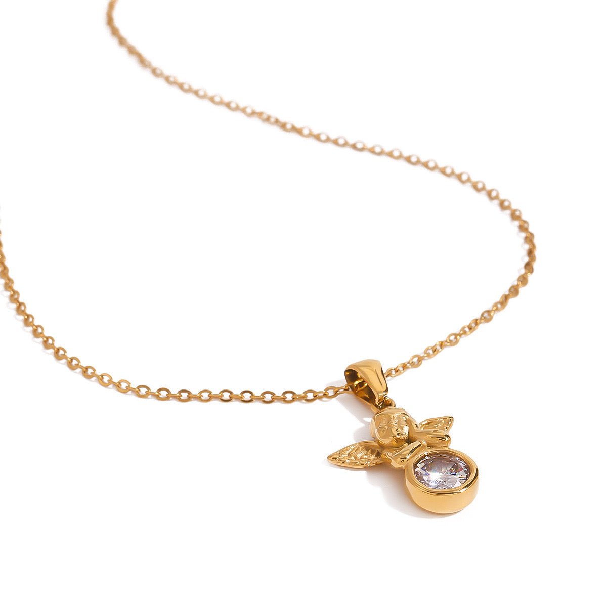 18K Gold Cupid Necklace