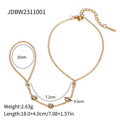 18K Gold Waterproof Starry Hand Chain Bracelet