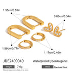 18K Gold Heart Studs Small Hoop Huggie Earrings Set