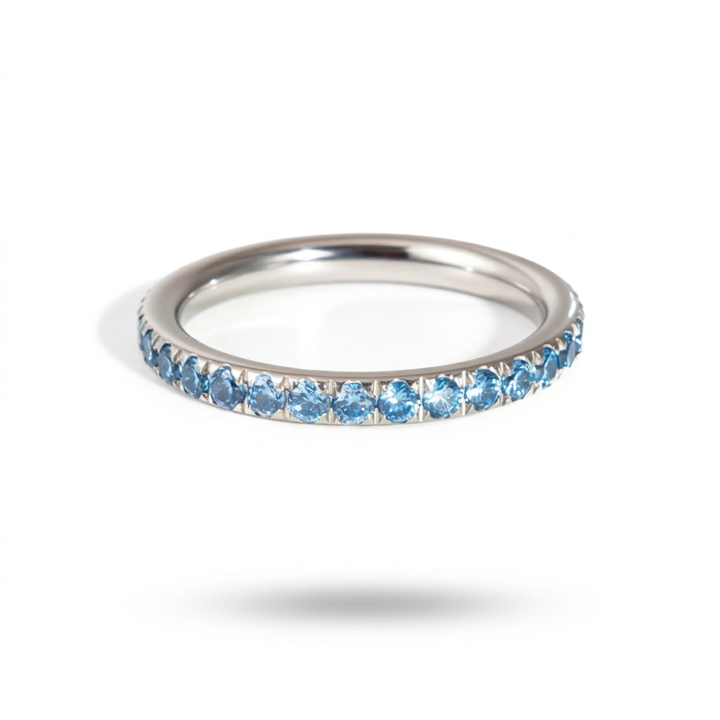 18K Gold and Silver Gem Palette Eternity Ring