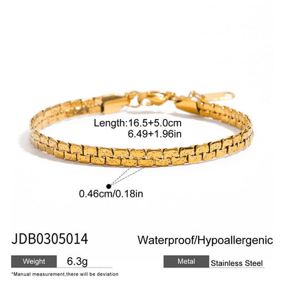 18K Gold Heart Chain Trendy Everyday Bracelet Stack