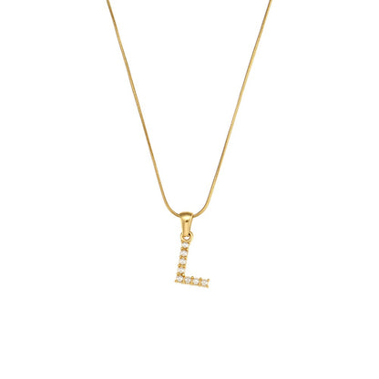 18K Gold Pearl Initial Pendant Necklace
