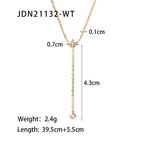 18K Gold Crystal Kiss Flower Pendant Lariat Layered Necklace Set