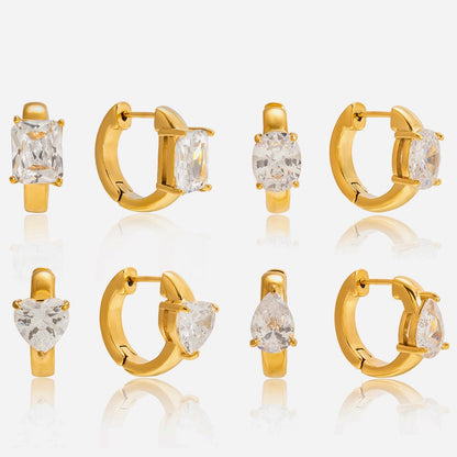 18K Gold Essential Bling Small Hoop Huggie Earrings