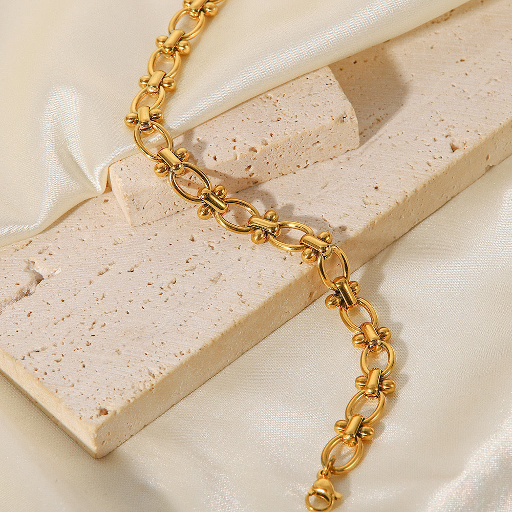 18K Gold Classic Circle Chain Bracelet