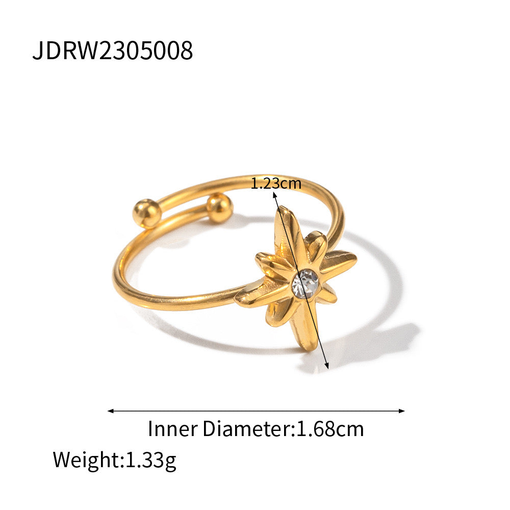 18K Gold Star Ring