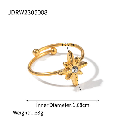 18K Gold Star Ring