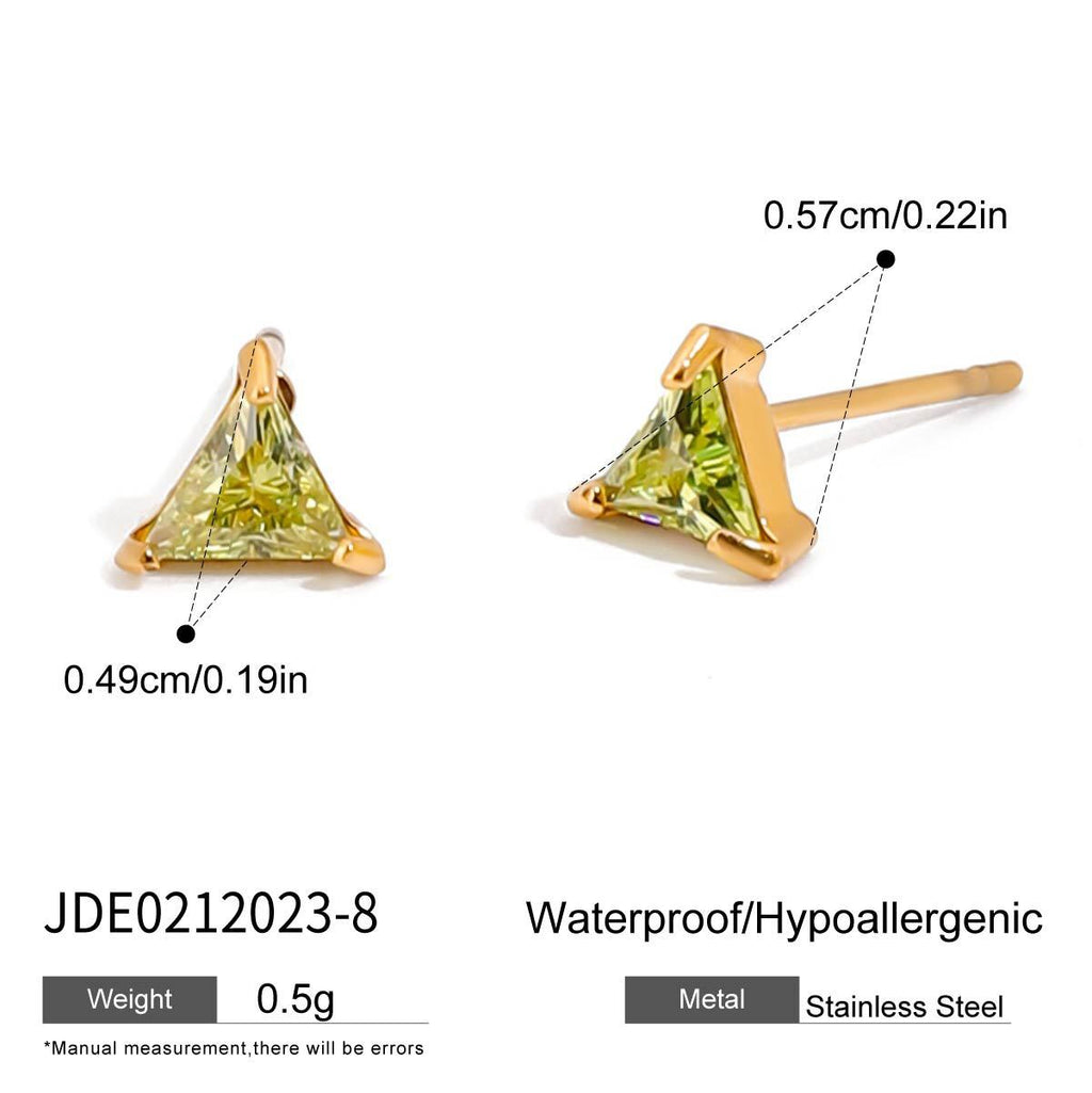 18K Gold Color Birthstone Everyday Cartilage Stud Earrings