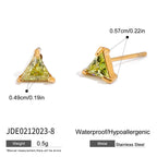 18K Gold Color Birthstone Everyday Cartilage Stud Earrings