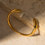 18K Gold Radiance Statement Cuff Bangle Bracelet