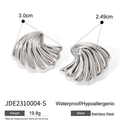 18K Gold Ocean Breeze Statement Stud Earrings