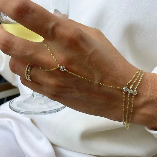 18K Gold Waterproof Royal Princess Hand Chain Bracelet