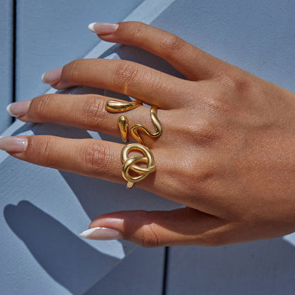 18K Gold Pretzel Statement Ring