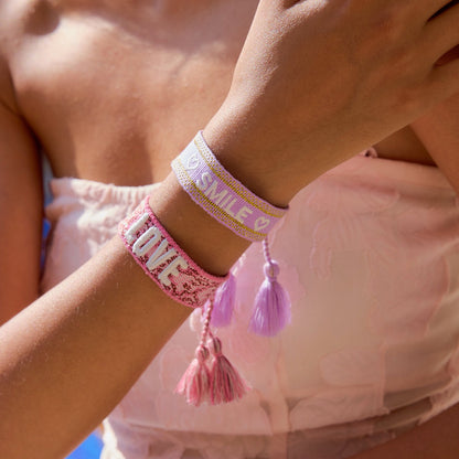 Clean Girl Pink Wristband Friendship Bracelet