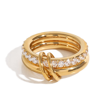 18K Gold Bling Stacking Ring