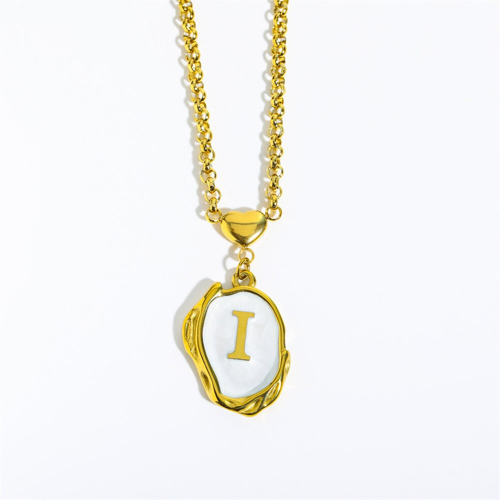 18K Gold Luxury Initial Pendant Necklace