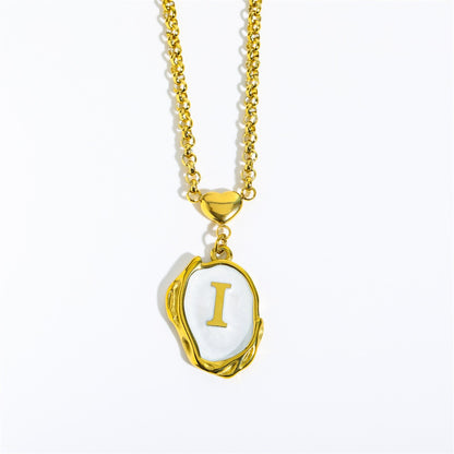 18K Gold Luxury Initial Pendant Necklace