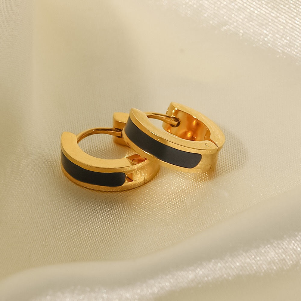 18K Gold Color Small Hoop Huggie Earrings