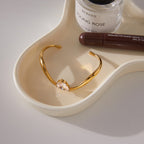 18K Gold Curved Seduction Statement Cuff Bangle Bracelet