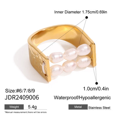 18K Gold Endless Muse Beaded Pearl Statement Ring