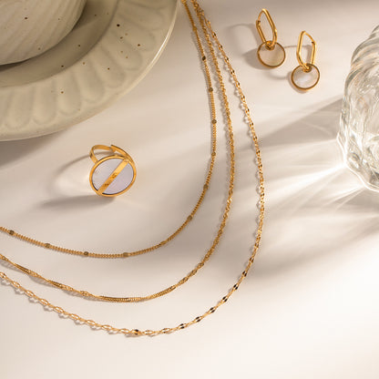 18K Gold Delicate Glimmer Chain Layered Necklace