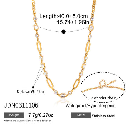18K Gold Sparkle Season Dainty Chain Choker Necklace