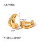 18K Gold Double Hoop Huggie Earrings