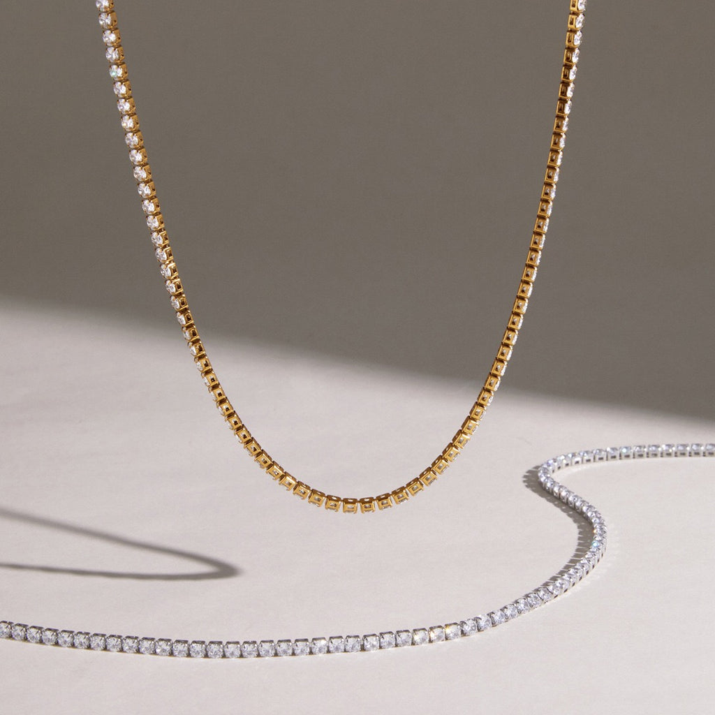 18K Gold and Silver The Socialite Tennis Necklace