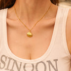 18K Gold Seashell Pendant Necklace