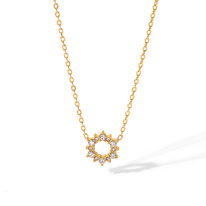 18K Gold Bling Blossom Ring Necklace