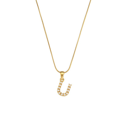 18K Gold Pearl Initial Pendant Necklace