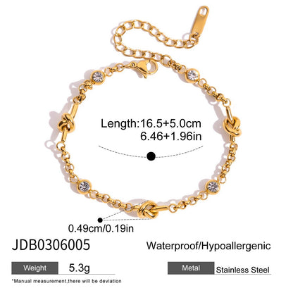 18K Gold Shimmering Dainty Flower Bow Bracelet Stack