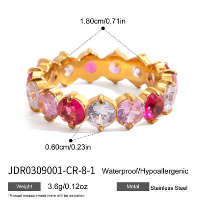 18K Gold Pink Affair Tennis Eternity Ring
