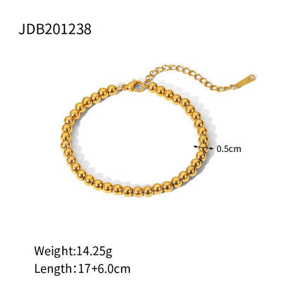 18K Gold The Fine Edit Beaded Chain Tennis Cuff Bangle Bracelet Stack