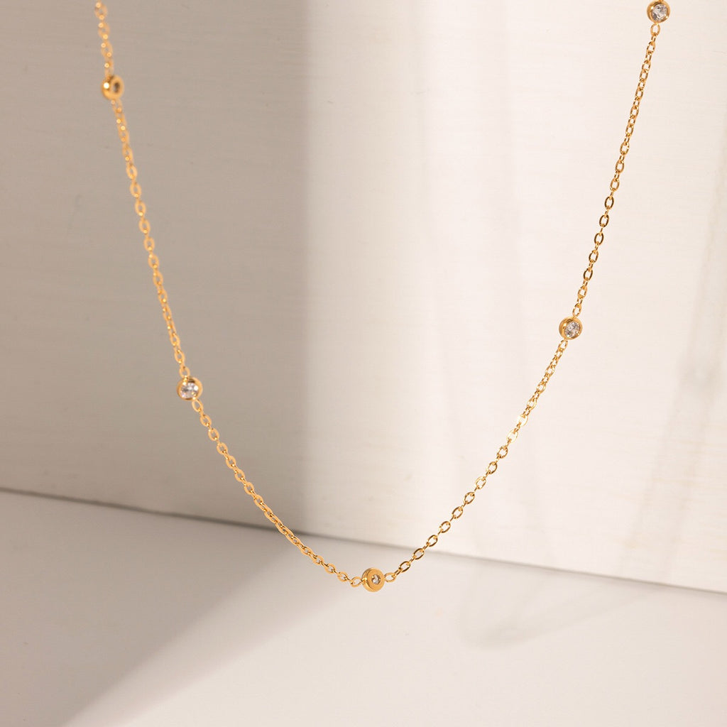 18K Gold Stardust Dainty Chain Necklace