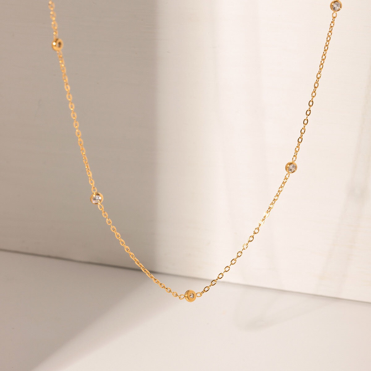 18K Gold Stardust Dainty Chain Necklace