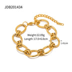 18K Gold Chunky Circle Chain Bracelet