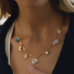 18K Gold Wicked West Cowgirl Charm Necklace