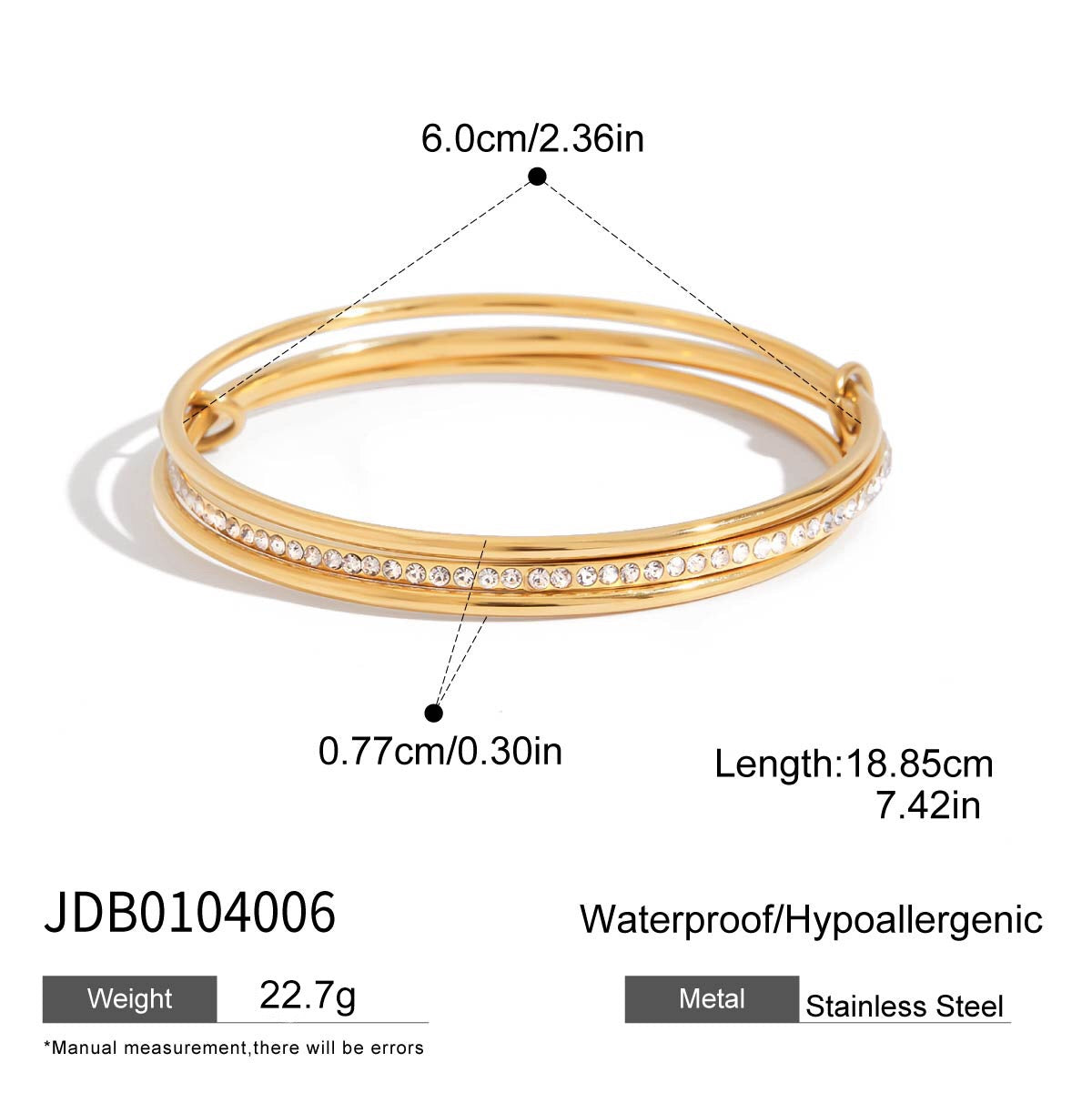18K Gold and Silver Two Tone Spinelli Slim Bangle Bracelets Stack