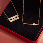 18K Gold Fully Iced Pave Heart Plate Pendant Necklace