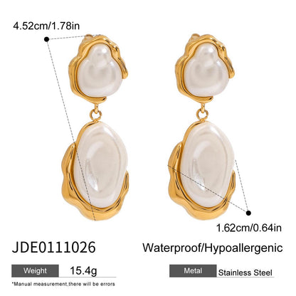18K Gold Eternal Grace Baroque Pearl Dangle Earrings