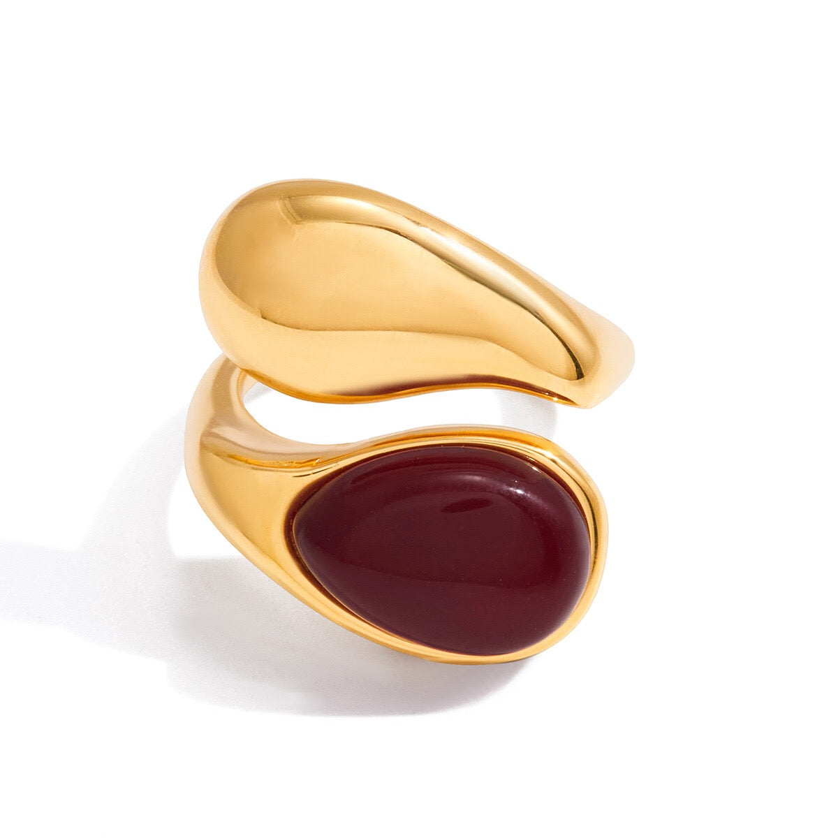 18K Gold Modern Royalty Gemstone Pearl Statement Ring